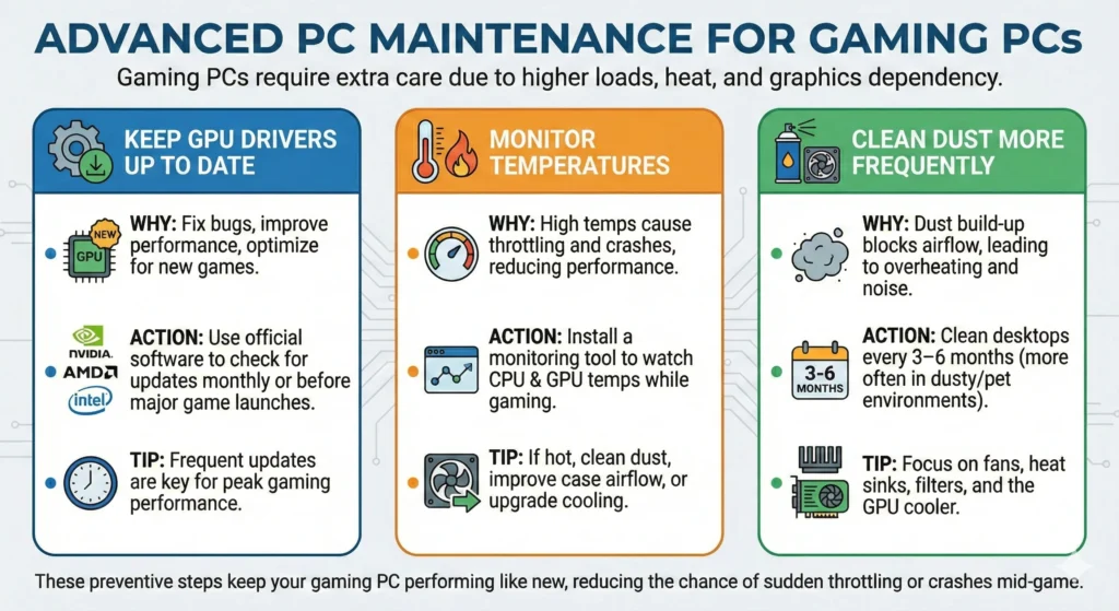 Advanced PC Maintenance for Gaming PCs Infographic