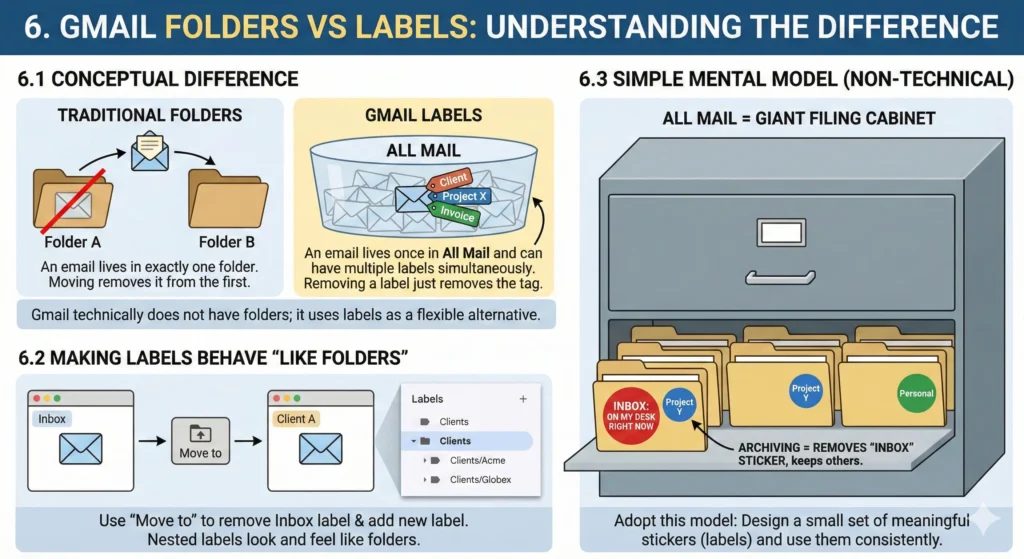 Gmail Folders vs Labels Understanding the Difference Infographic