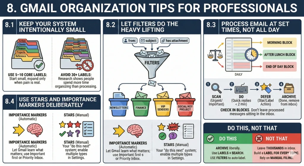 Gmail Organization Tips for Professionals Infographic