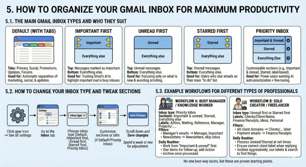 How to Organize Your Gmail Inbox for Maximum Productivity Infographic
