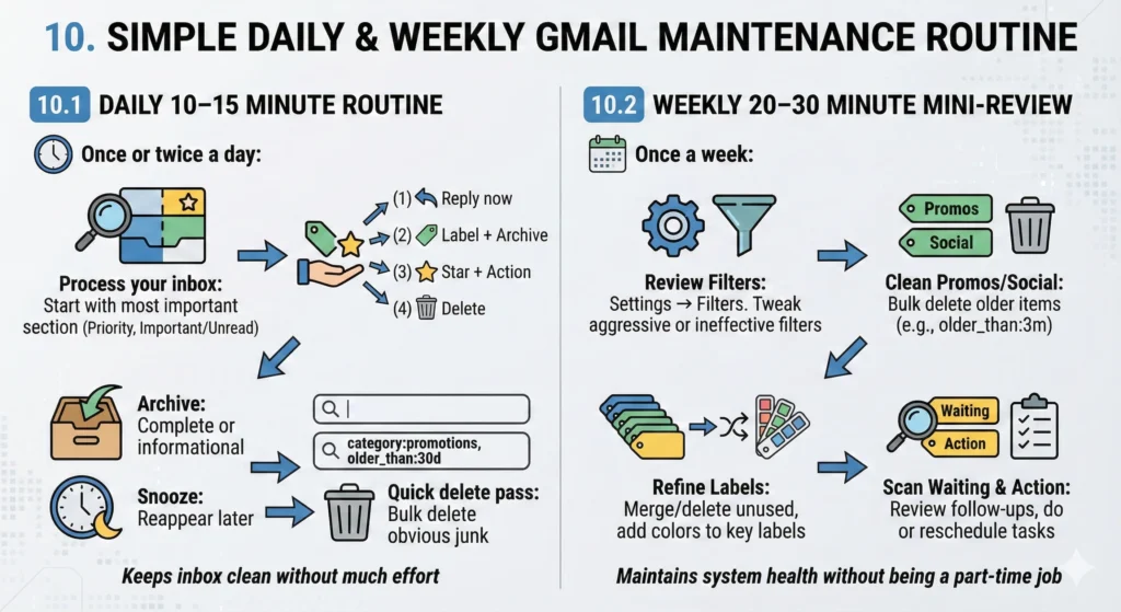 Simple Daily and Weekly Maintenance Routine Infographic