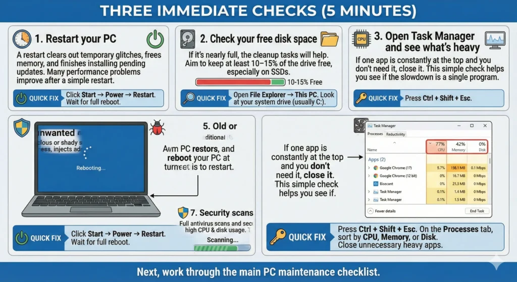 Three immediate checks Infographic
