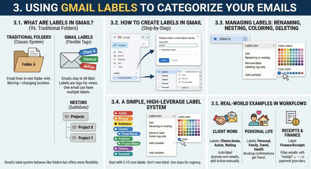 Using Gmail Labels to Categorize Your Emails Infographic