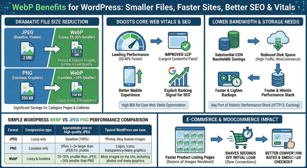 WebP Benefits for WordPress Infographic