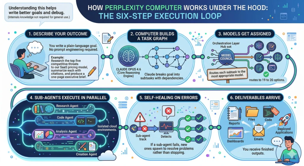 How Perplexity Computer Works Under the Hood Infographic