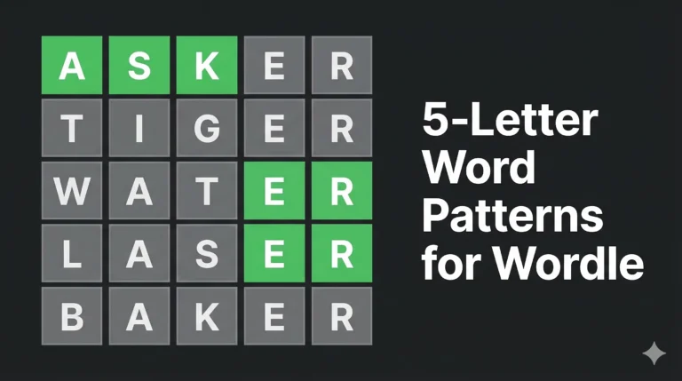 Smart 5-Letter Wordle Patterns ER, ASK, ING & More
