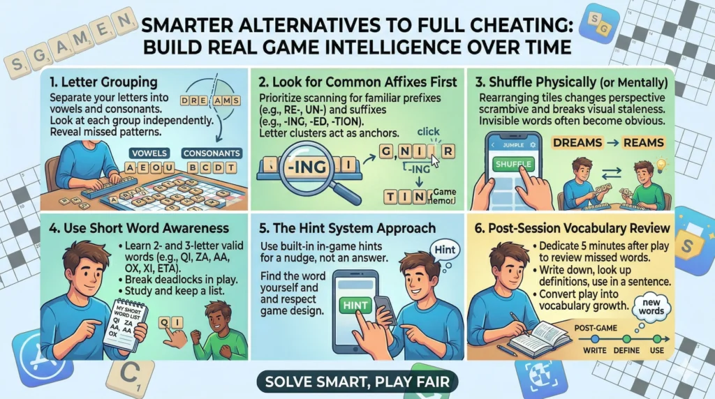Smarter Alternatives to Full Cheating word unscrambler infographic
