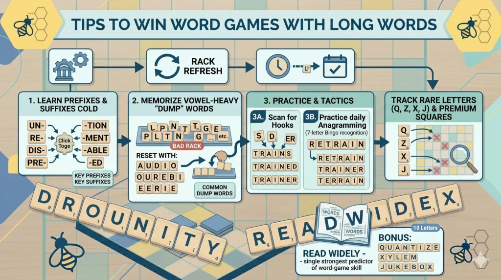 Tips to Win Word Games With Long Words Infographic
