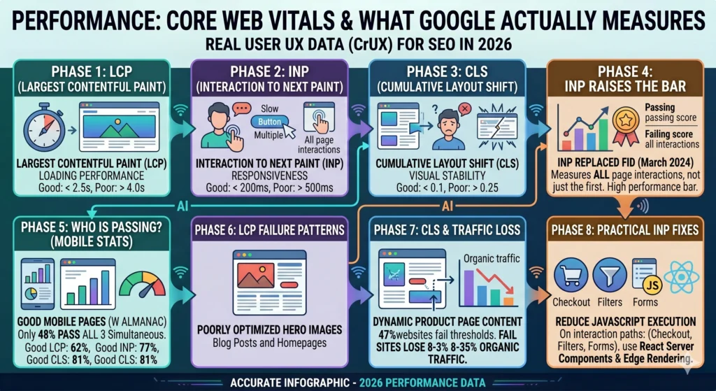 Performance Core Web Vitals and What Google Actually Measures Infographic