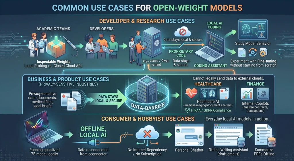 Common Use Cases for Open-Weight Models Infographic
