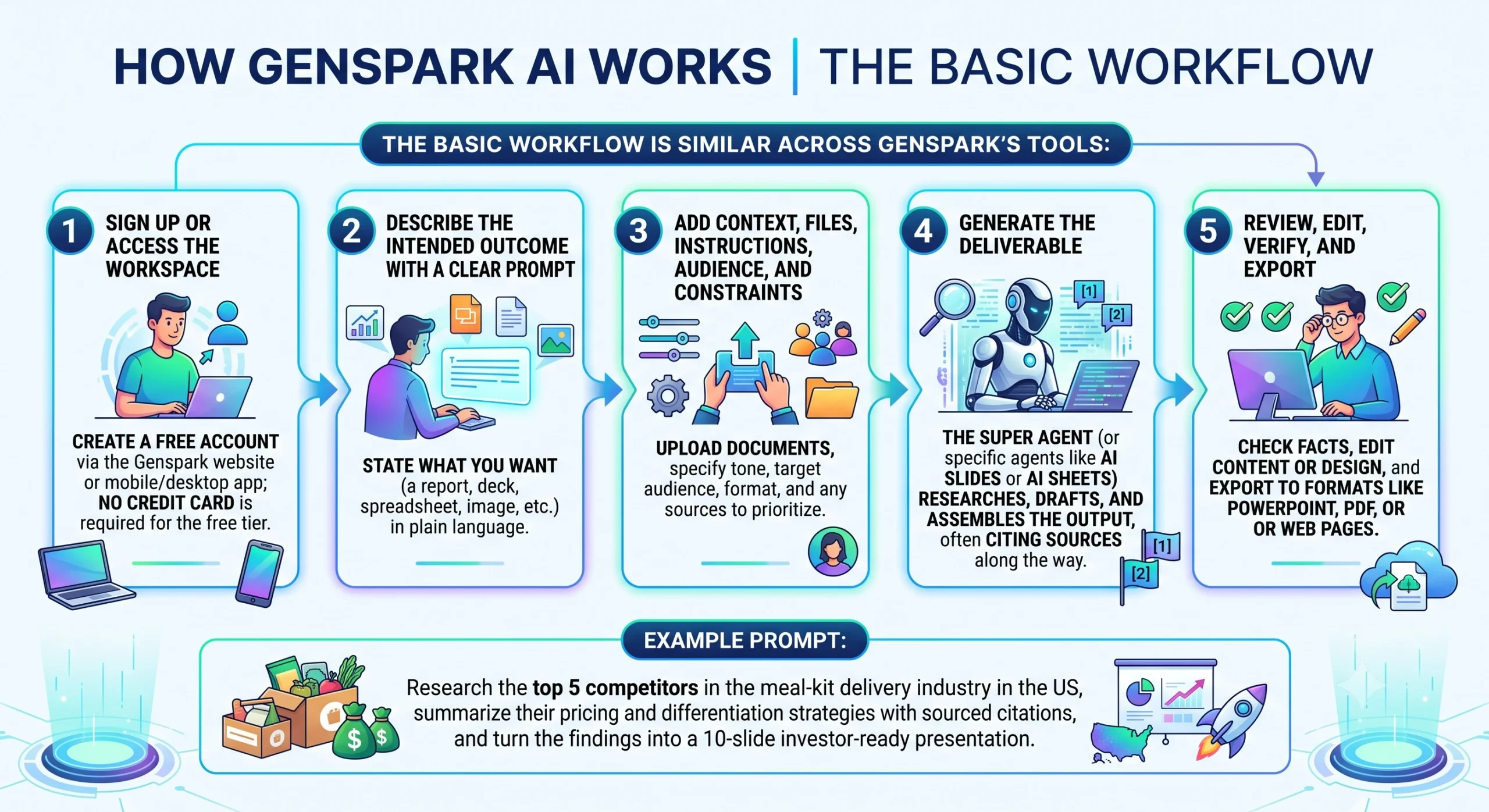 How Genspark AI Works Infographic