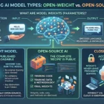 Model weights, open-weight vs open-source vs closed Infographic