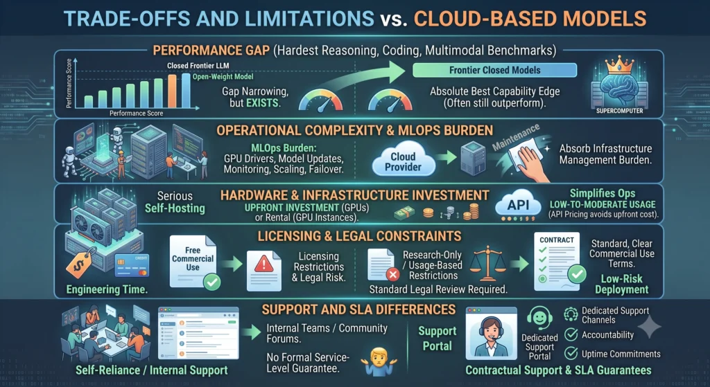 Trade-Offs and Limitations vs Cloud-Based Models Infographic