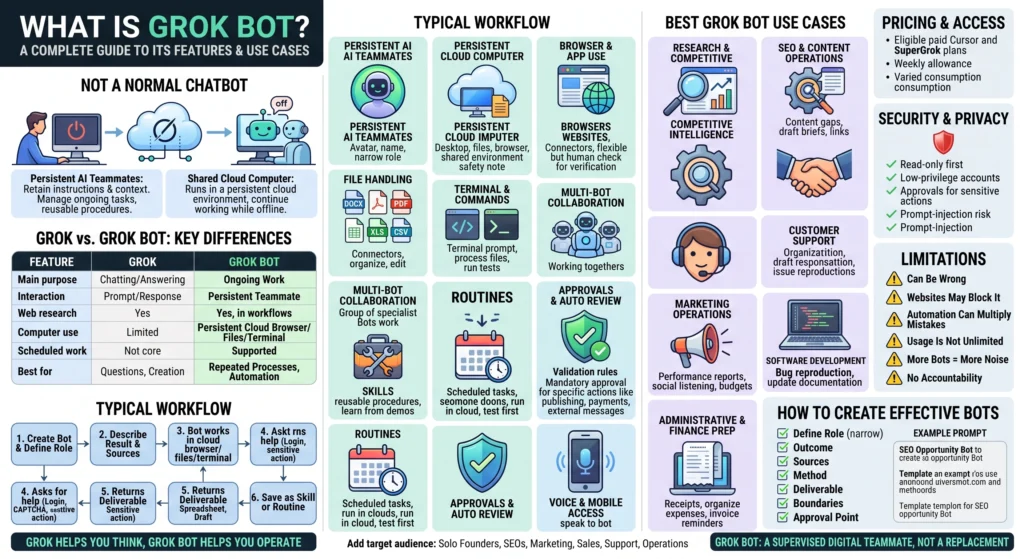 What Is Grok Bot? Complete Guide to Its Features and Use Cases 1 What Is Grok Bot Infographic